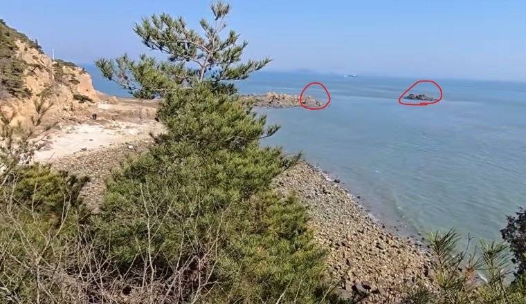소무의도 남측 명사의 해변 갯바위 포인트