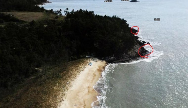 신안군 암태면 수곡리 추태 해변 갯바위 포인트